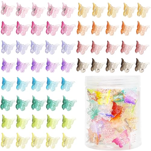 YISSION 60 pinzas para el pelo pequeñas de mariposa para niñas, pinzas para el cabello con diseño de mariposa, pinzas para el cabello para bebés y