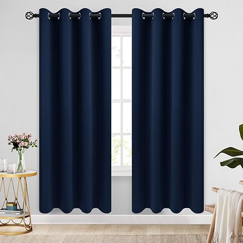 Miniatura 246 de COSVIYA Cortinas 100% opacas para dormitorio con forro negro, bloqueo de luz completa, aislamiento térmico y ojales, tratamiento de ventana de 54