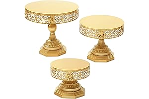 Soporte para tortas dorado - Juego de 3 soportes metálicos para cupcakes