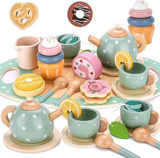 Juego de té Infantil,Juguete de té Niñas,Tetera y Tazas Juguete,Accesorios de Juego de Comida para Niñas de 3 4 5 6 Años en la Fiesta de tés de la Tarde y el Juegos de rol de Picnic