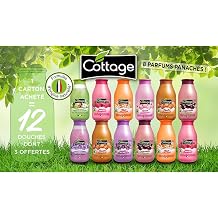 Cottage - Special Offer Set of 12 Shower Gels - 10 Moisturising Shower Milk 250ml + 2 Exfoliating Showers 270ml Made in France