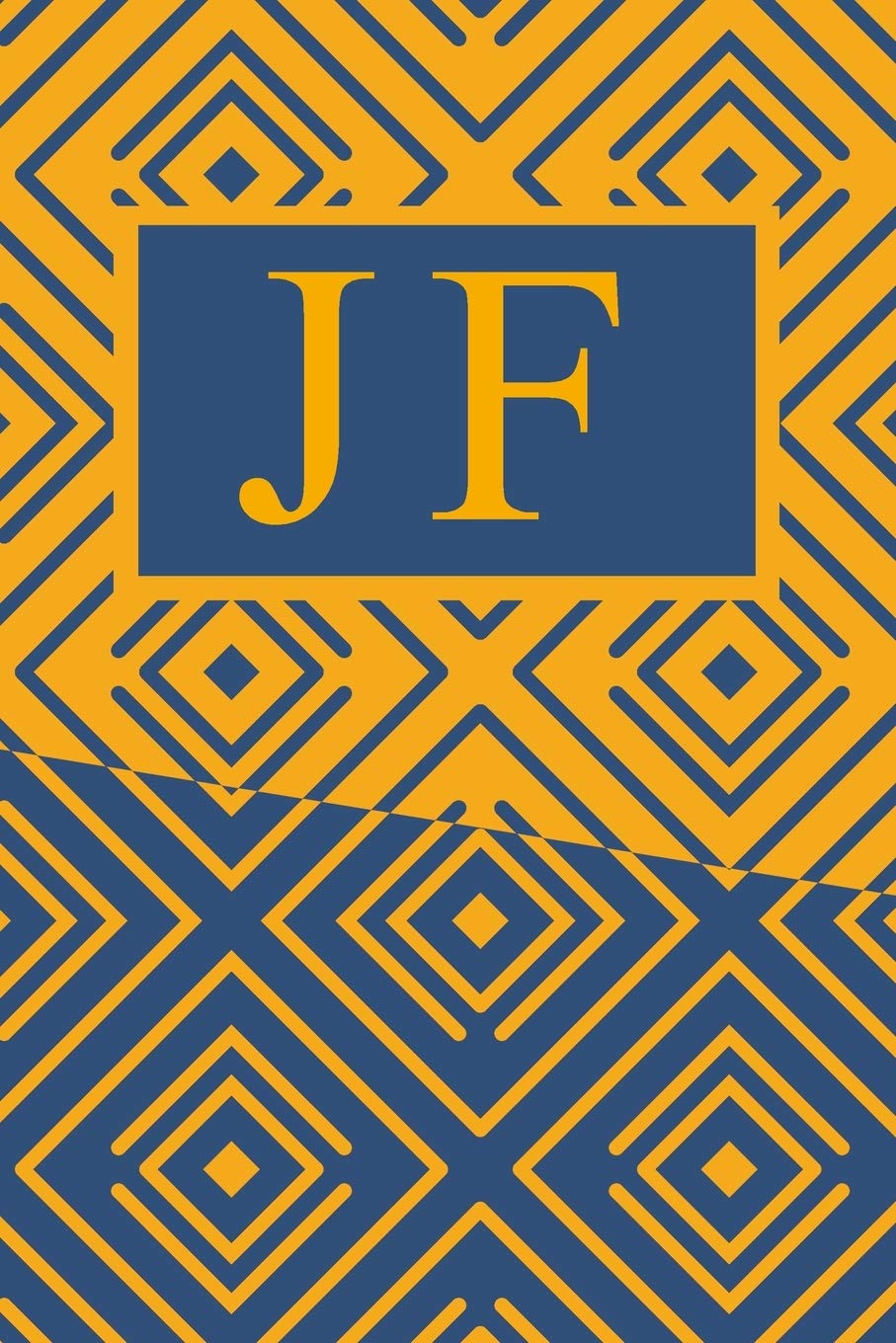 J F: Art Deco Initials J F Monogram Notebook, J F Monogrammed Journal Gift