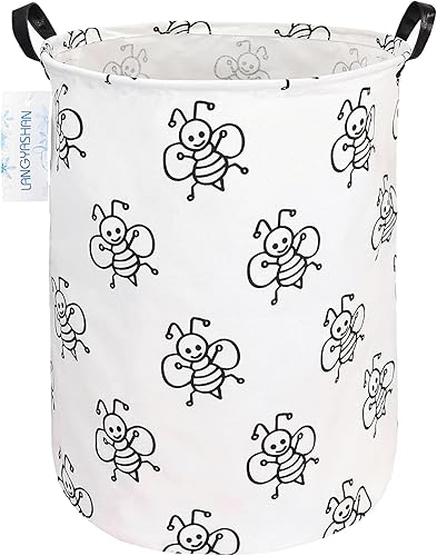 Canasta Langyashan de almacenamiento, plegable, organizador de tela de lona, para dormitorio, ropa, habitación del bebé, juguetes y de regalo