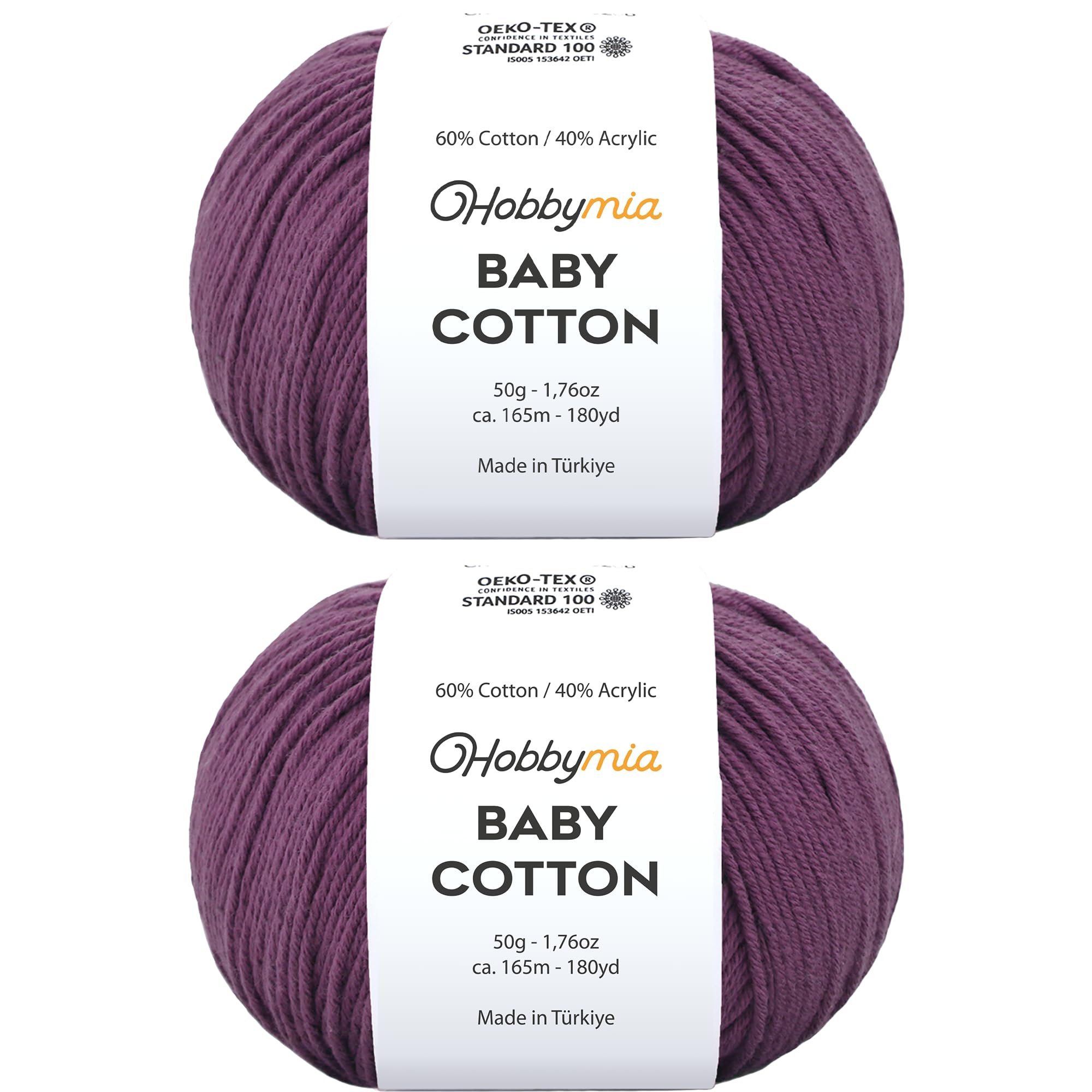 Baby Cotton Blend Yarn – Soft Sport Weight Yarn for Crochet & Amigurumi - 50g/180yds - 60% Cotton 40% Acrylic - Ideal for Baby & Knitting Proj.(Neon Green, 1 Ball) — view 131