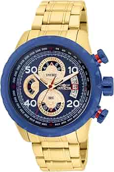 Amazon.co.jp: Invicta Men's Aviator Gold-Tone Steel Bracelet