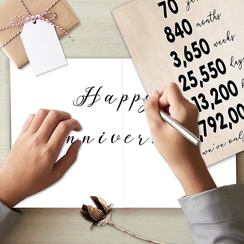 Miniatura 6 de Tarjeta de aniversario de boda grande para mujeres y hombres, divertidos regalos de matrimonio de 70 años para abuelo, tarjeta de aniversario de