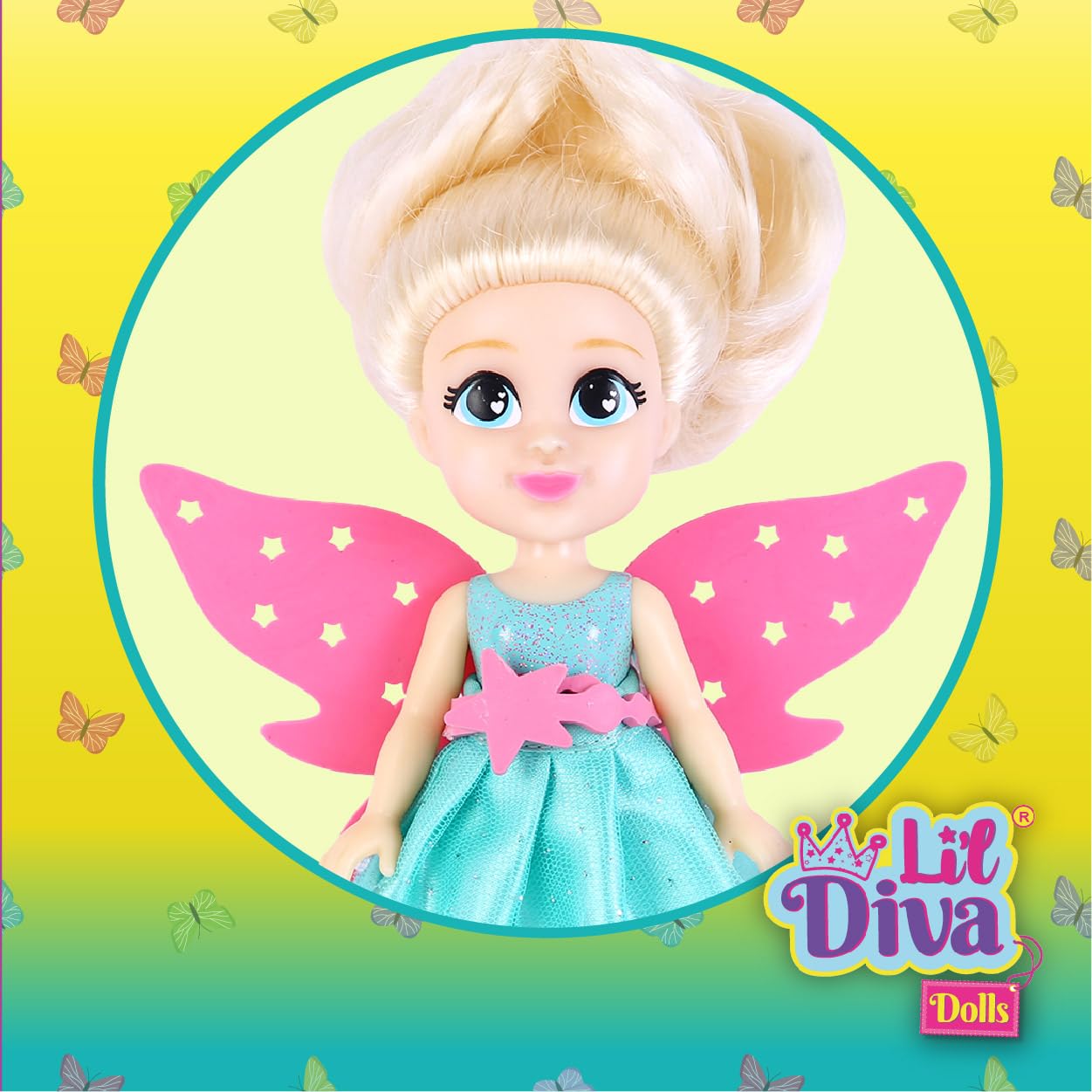 Lil Diva Dolls 6" Pixie Fairy Jade Doll for Girls|Soft Movable Body with Realistic Features|Birthday Gift for Kids 3+ Years|Early Learning Toy for Girls|Ideal Gift for Birthdays & Special Occasions 3