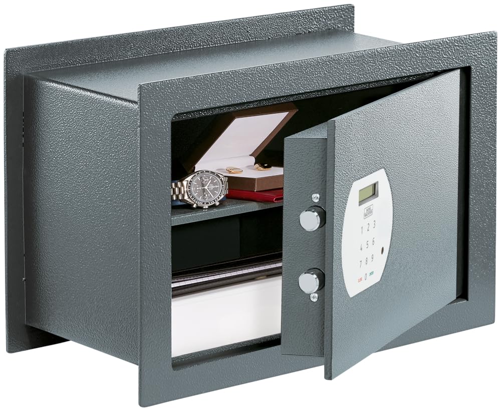 Burg-WÄCHTER Cassaforte da parete con serratura a combinazione, 16,5 l, 15,37 kg, Pure-Safe PSW 130 E, antracite, esterno: 313 x 445 x 195 cm (A x L x P)