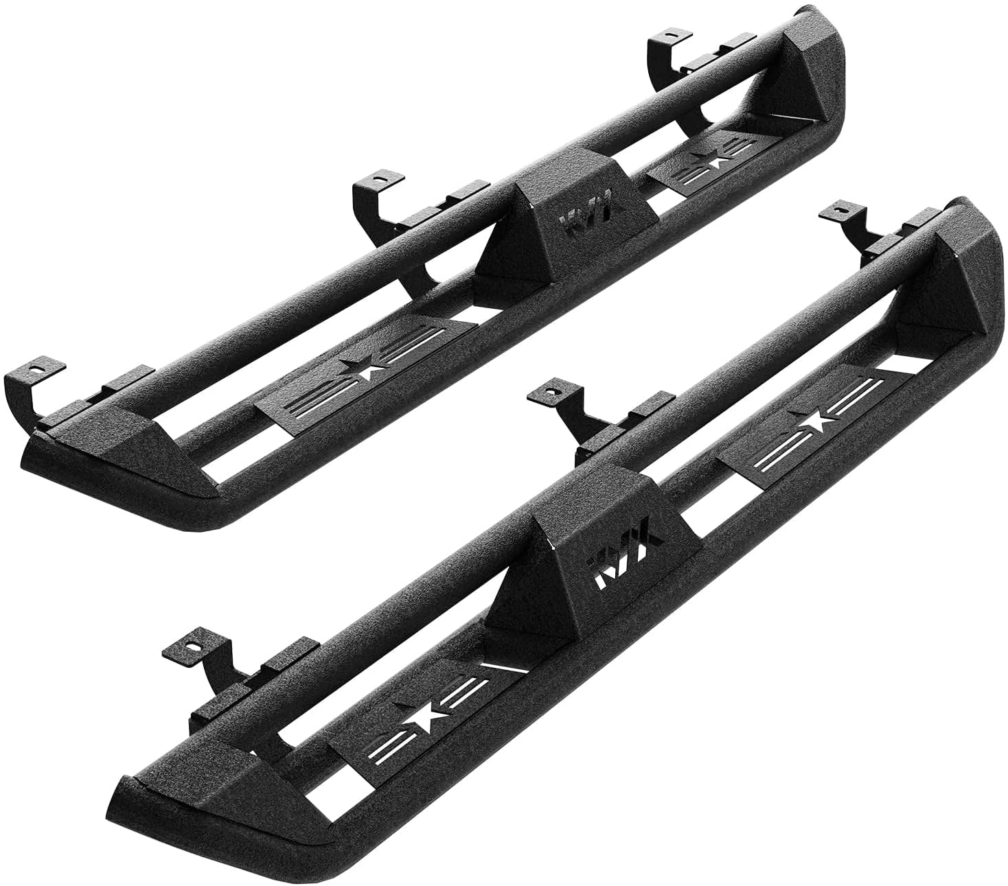 KYX Running Boards & Steps Nerf Bars Fit for Jeep Wrangler JK 4 Door 2007-2018(Not for 2018 JL), A Pair 6 inch Car Door Side Steps Nerf Bars Truck Boards Step Rails-Triple Tube