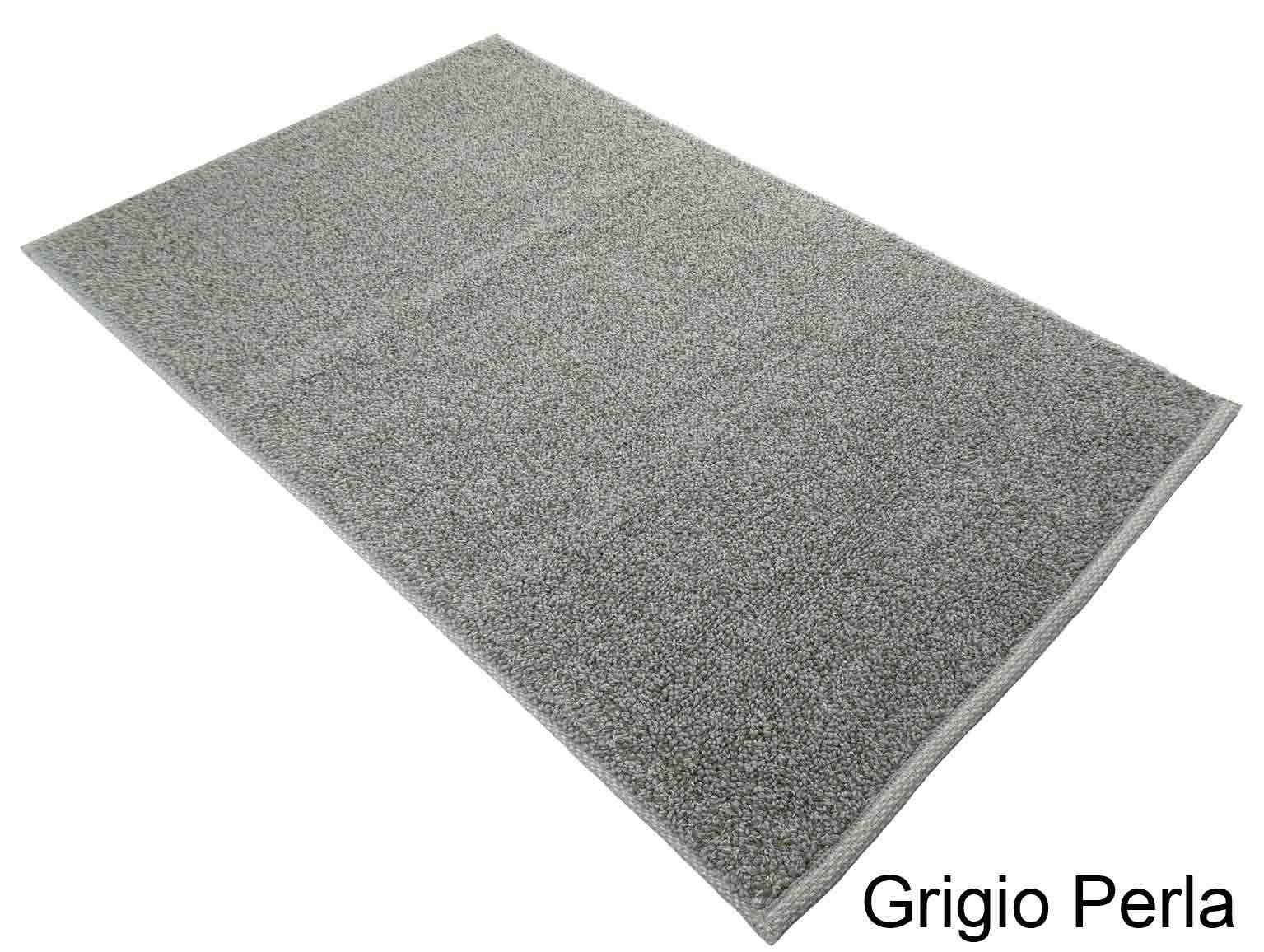 Casatessile Tappeto corsia Multiuso Cotone Antiscivolo TECLA Tappeto Bagno Assorbente, Tappeto Cucina, Scendiletto - Grigio Perla, 55x140 cm.