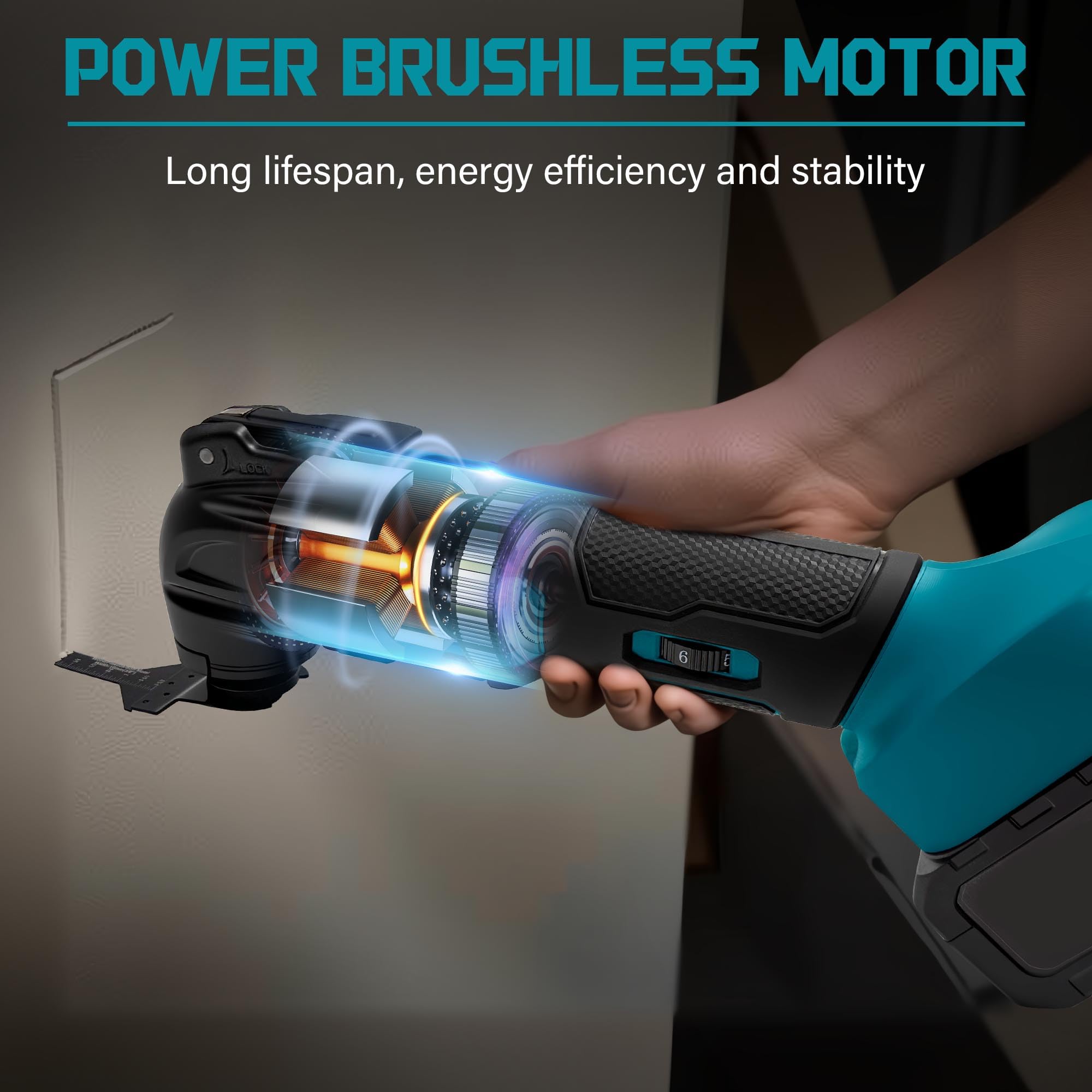 Multiherramientas oscilantes para batería Makita de 18 V, herramienta de corte y lijado multiusos, ángulo de oscilación de 4°, 6 velocidades variables, diseño de hoja de ajuste rápido con 21
