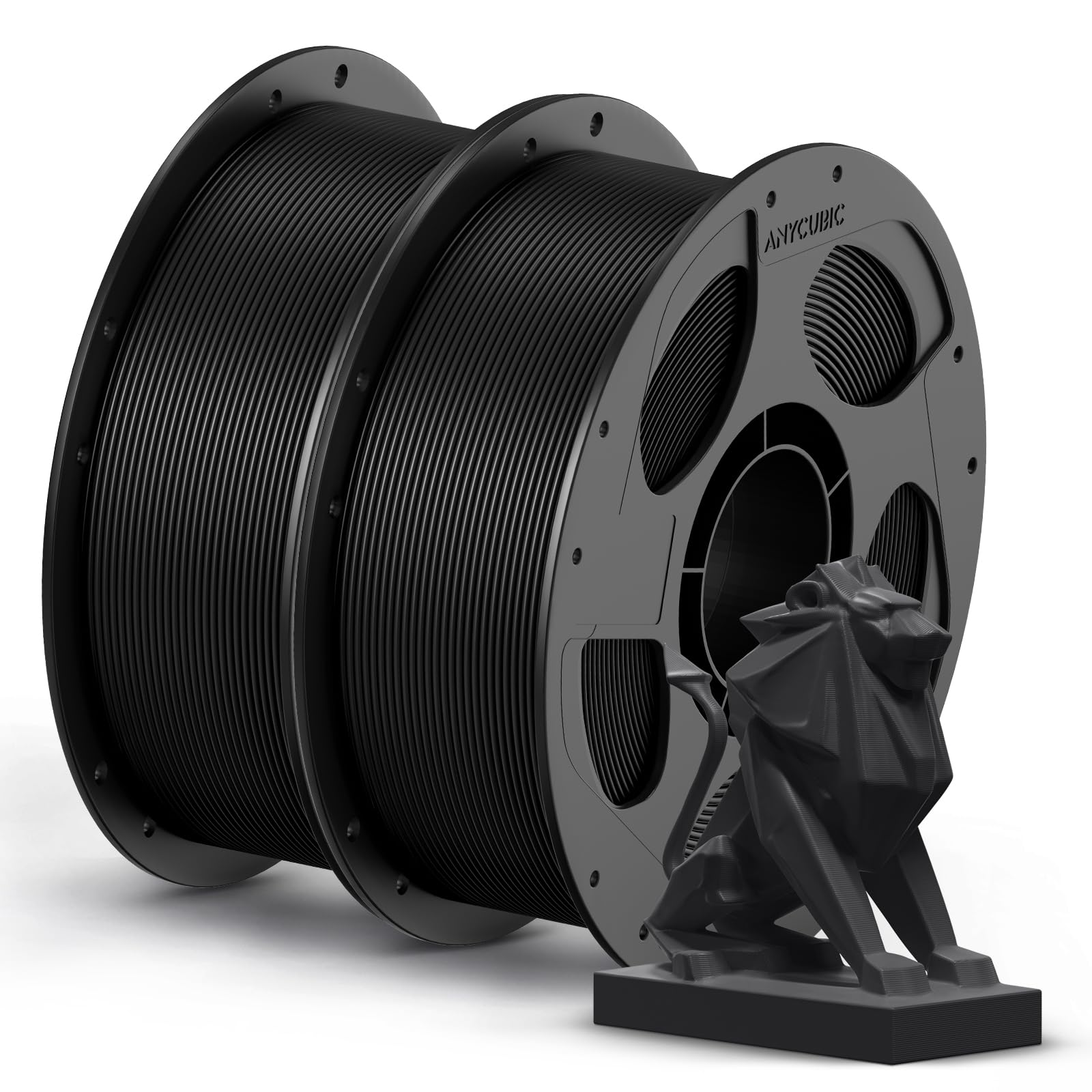 ANYCUBIC PETG Filament 1.75mm Bundle, 2KG, Reusable Spool, Black