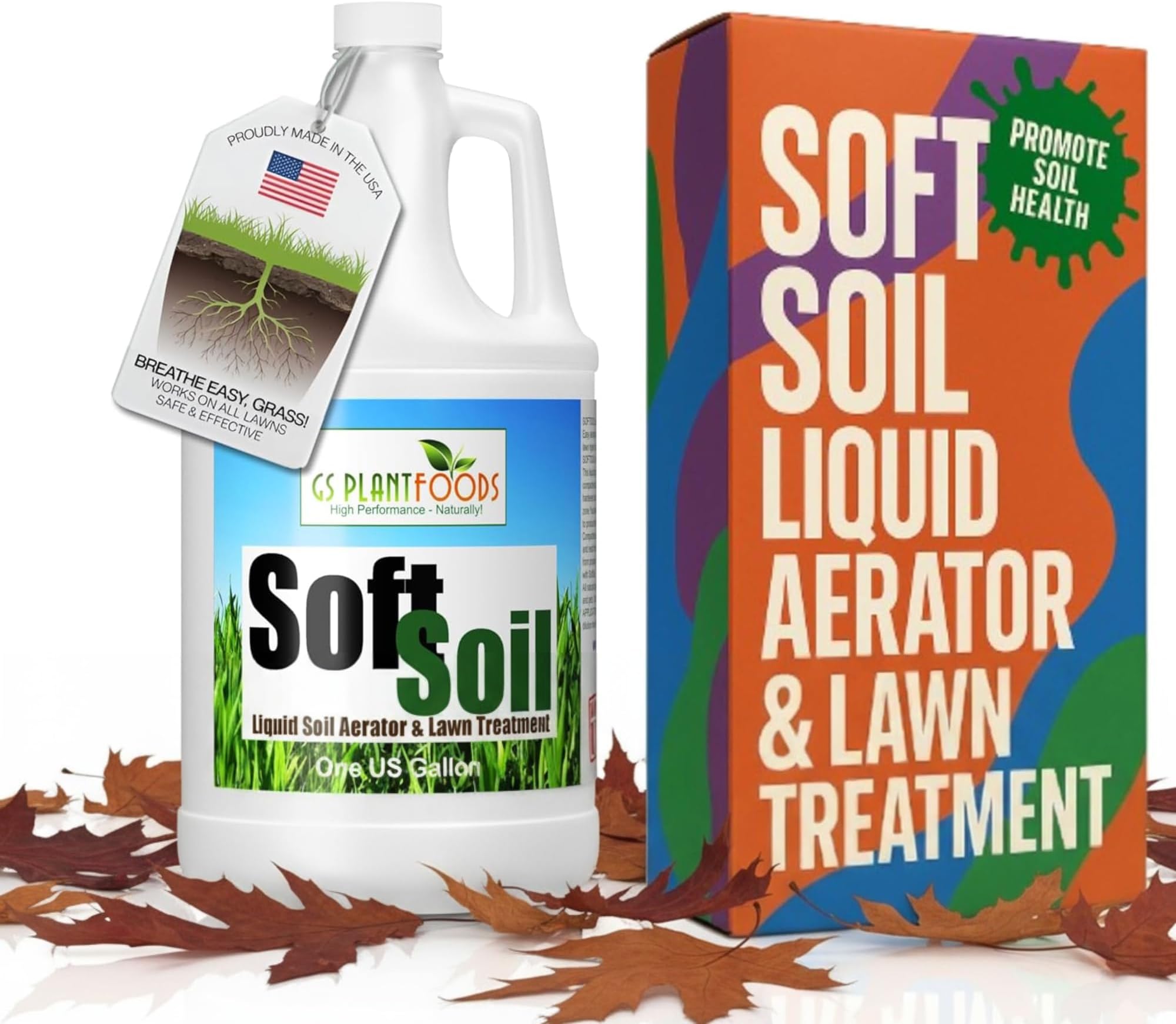 Soft Soil Liquid Soil Aerator & Lawn Treatment to Fix Compacted Soils, Improve Drainage with Non-Mechanical Liquid Application. 1 Gallon