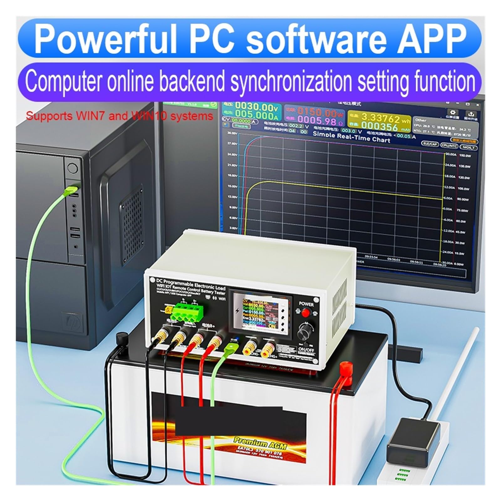 600 W WiFi Tuya 200 V 50 A DC Elektroniczny tester obciążenia USB, wysoka dokładność pomiaru pojemności akumulatora, narzędzia do ładowania i rozładowywania Pomiar rezystancji(BW600-DK-600W)