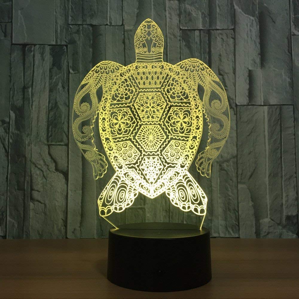 YTDZLTD Creativo 3D Tartaruga di mare Luce Notturna Telecomando 16 Colori Mutevoli USB Potere Toccare Cambiare Lampada Arredamento Lampada LED Lampada da Tavolo Bambini Brithday Natale Regalo