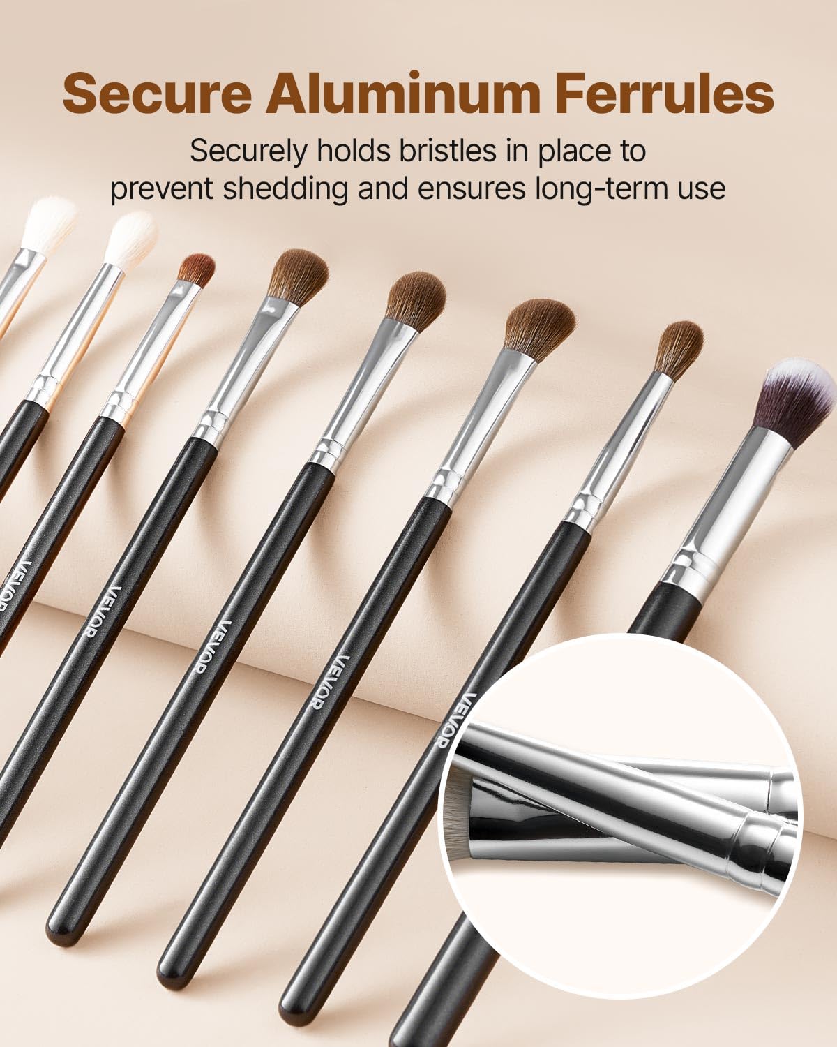 VEVOR 34-Piece Makeup Brush Set, Professional Brushes Kit for Foundation Blending Eyeshadow Concealer Blush - Image 4