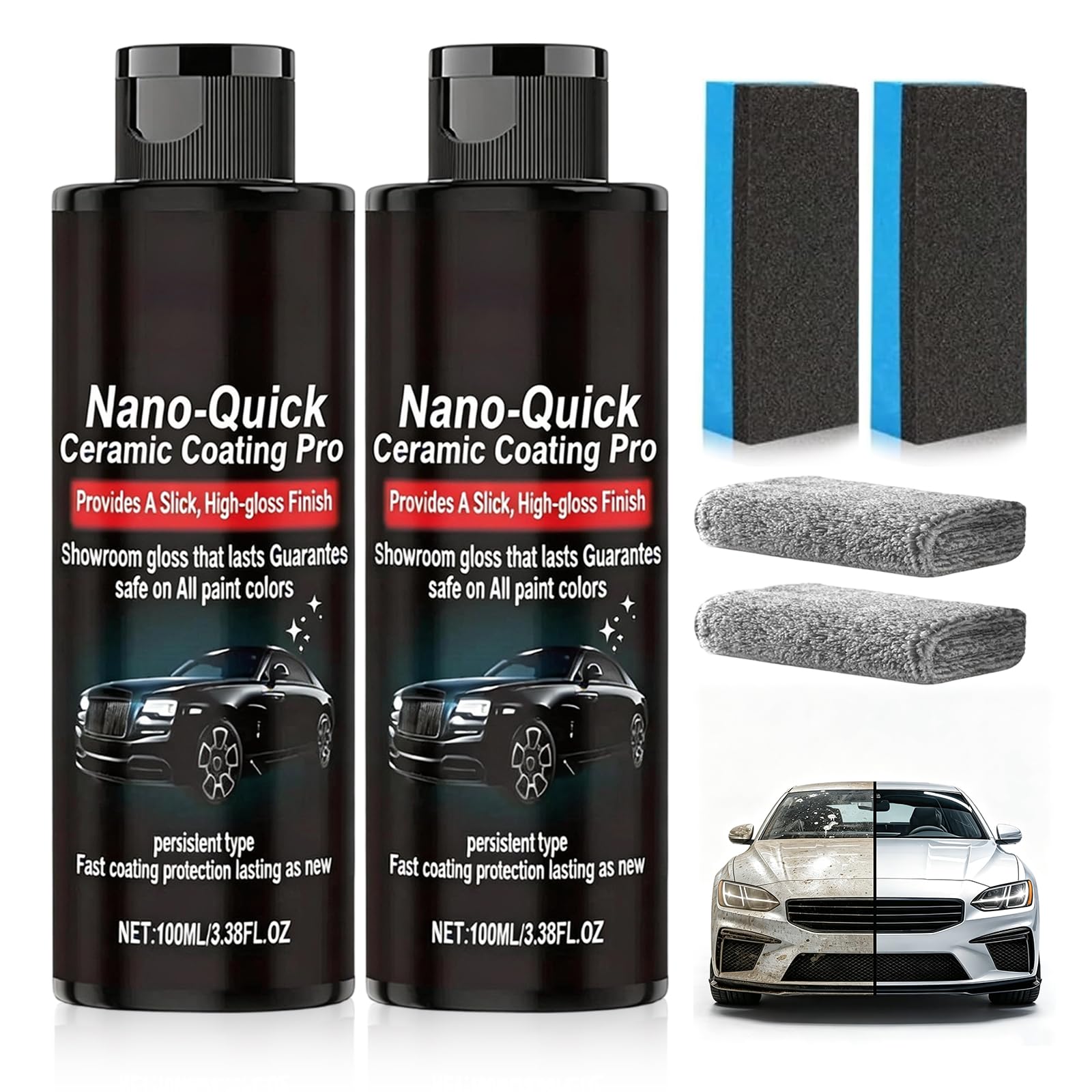 Nano Quick Ceramic Coating,Nano-Quick Ceramic Coating Pro,3.38fl.oz
