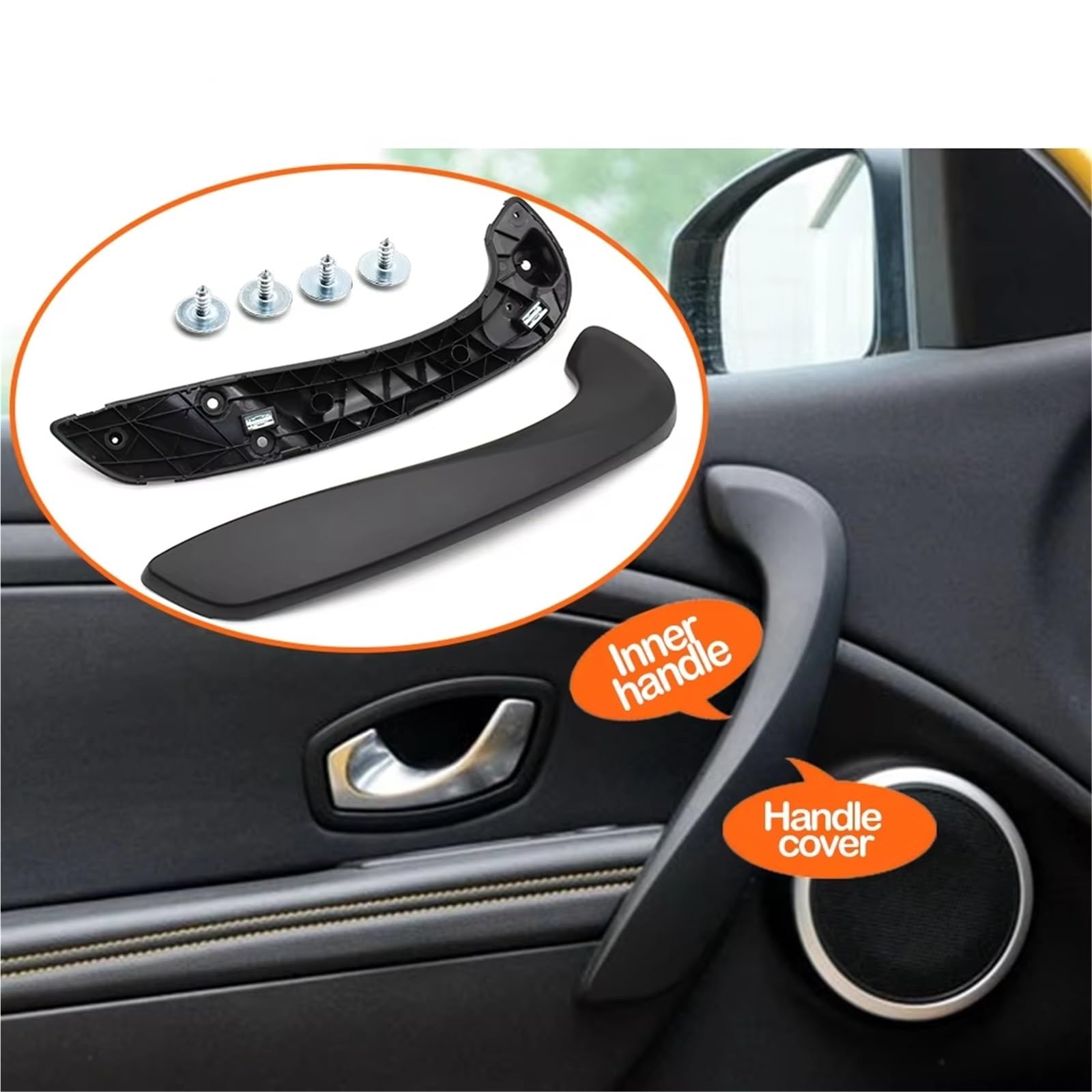Maniglia Interna Maniglia Interna Porta Anteriore Sinistra Destra Con Copertura 809600015R 197012651 Per Megane 3 III Per Fluence 2008-2016 Maniglie Interne(Inner handle-Black L)