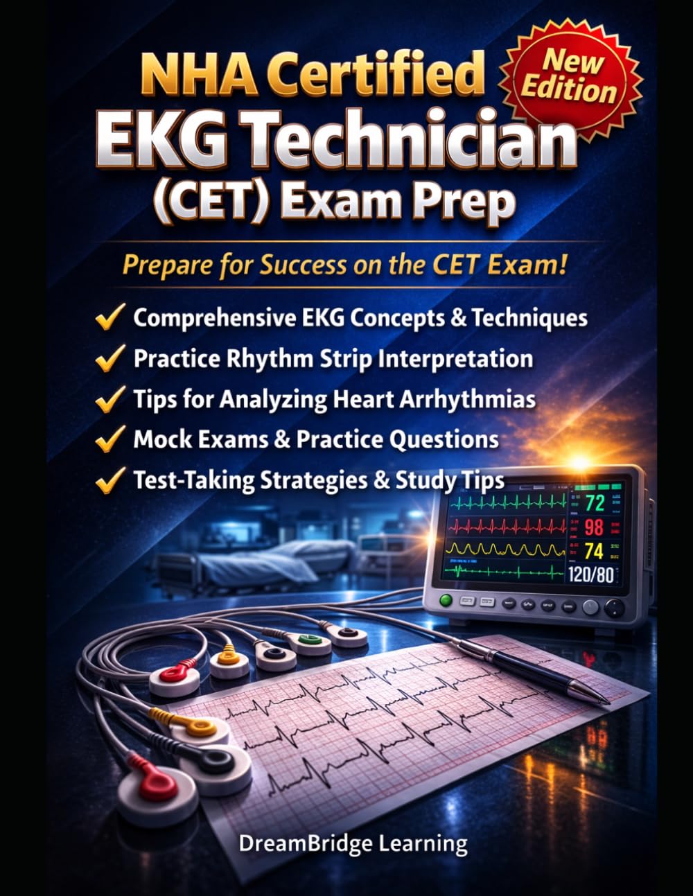 NHA Certified EKG Technician (CET) Exam Prep: Four Full-Length Timed Practice Tests, Targeted Retake Packs, and Domain-Specific Review for NHA EKG Certification Success