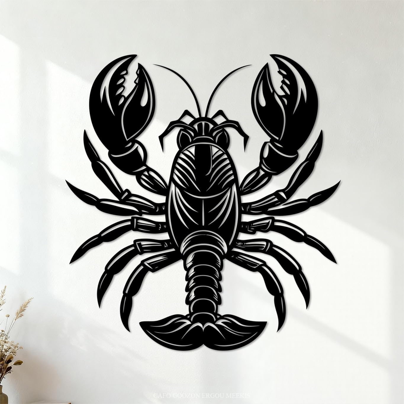 Lobster on Wall Decals PVC 42x45.2cm Art Mural Painting Black