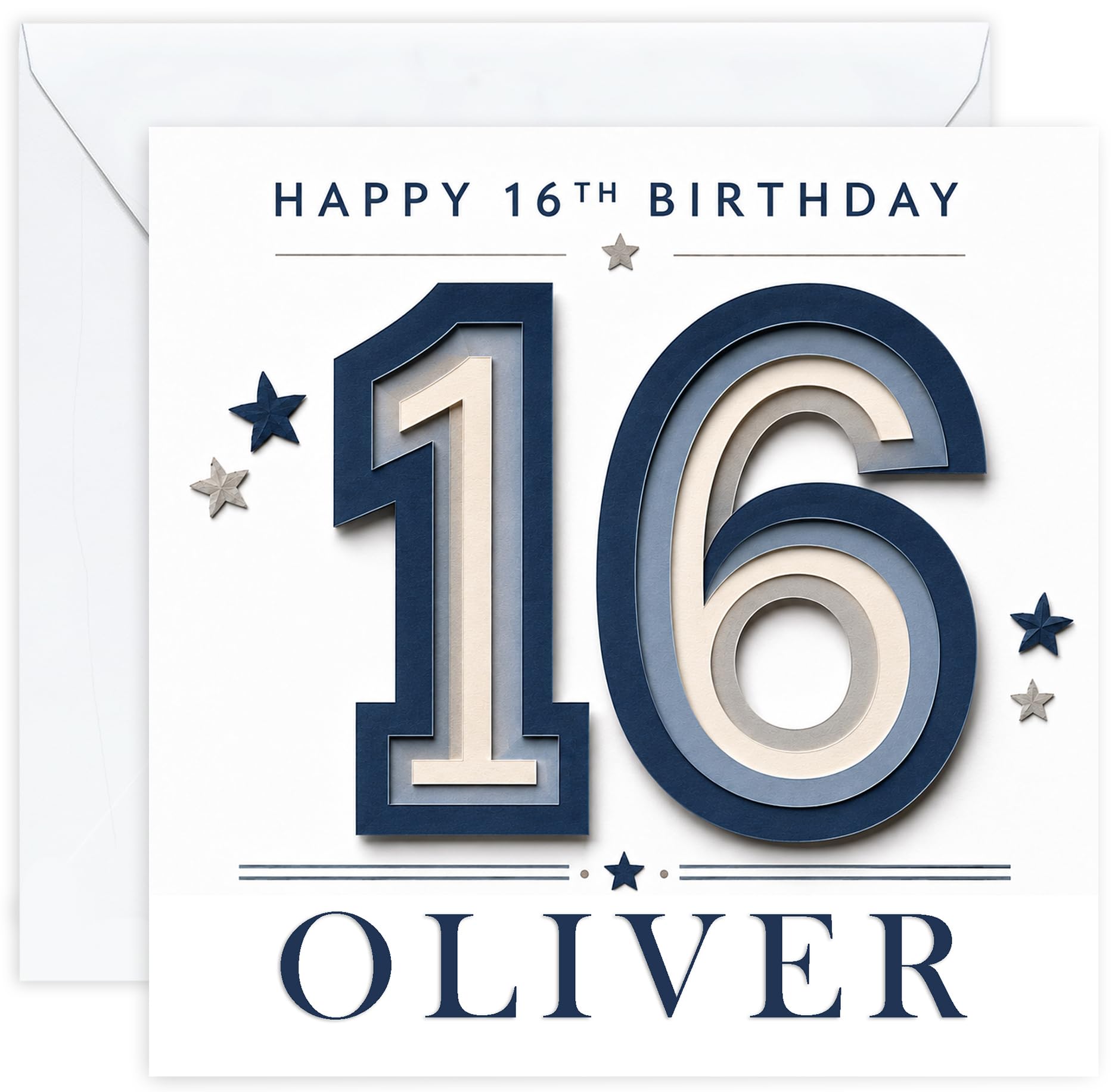 Personalised 16th Birthday Card for Boy | Sixteenth Birthday Card for 16 Year Old Boys Teenager | Son Grandson Nephew Brother Godson | Birthday Card for Him with Name (Design 04)