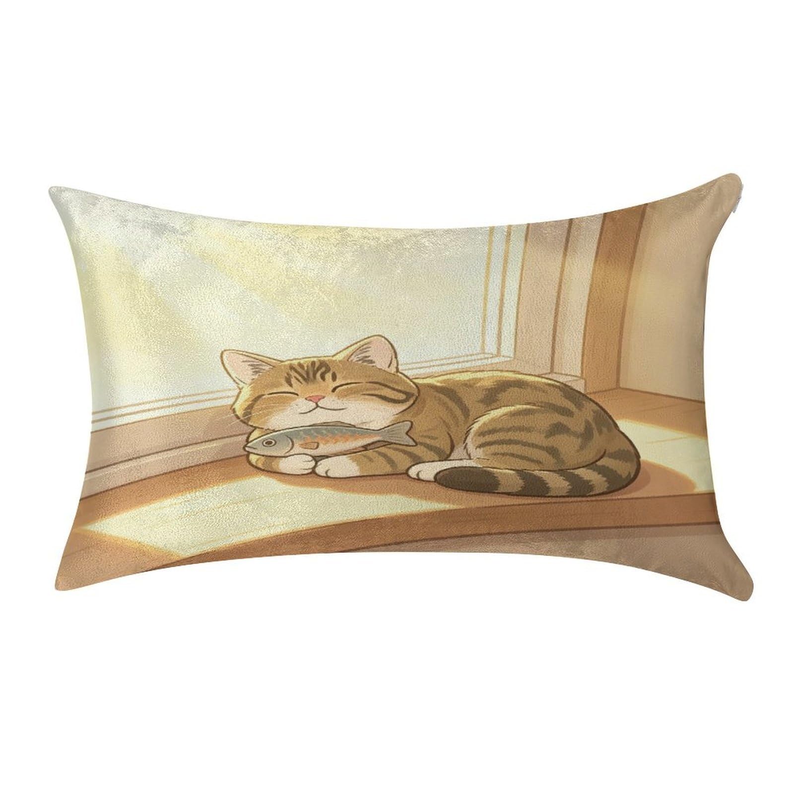Fekiloot Style Cat And Fish Pillow Covers Home Decor Pillow Cases