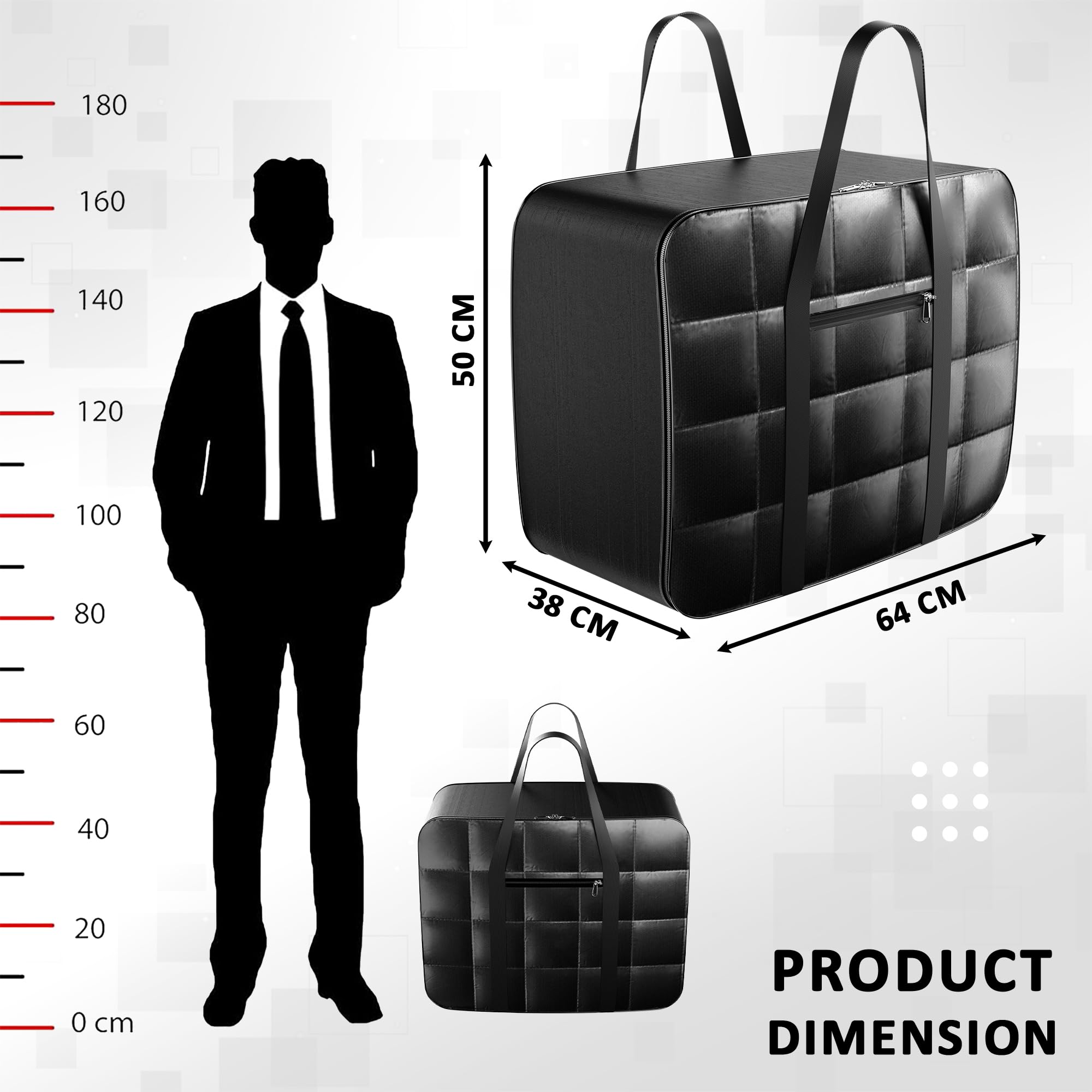 Kuber Industries Lot de 2 sacs de rangement | Sac de rangement de voyage en parachute | Sac de rangement sous le lit | Organiseur de rangement pour vêtements | Sac de couverture à fermeture éclair