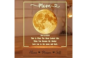 Personalized Moon Phase Night Light - Capture Life's Precious Moments with Etched...