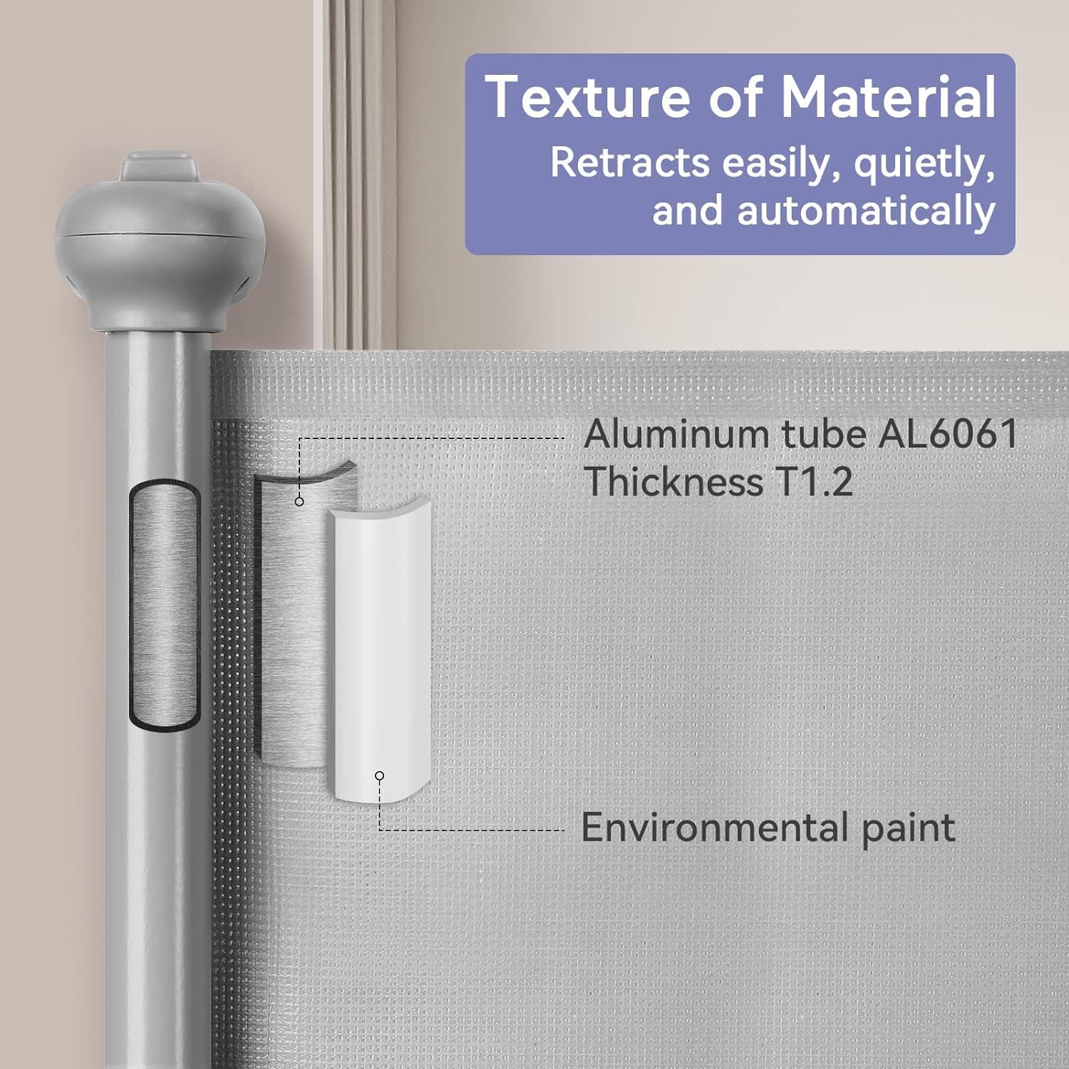 Momcozy Baby Gate, Retractable Baby Gate or Dog Gate ?Easy to USE? for 33" Tall, Extends up to 55" Wide, Baby Gate for Stairs, Doorways, Hallways, Indoor, Outdoor