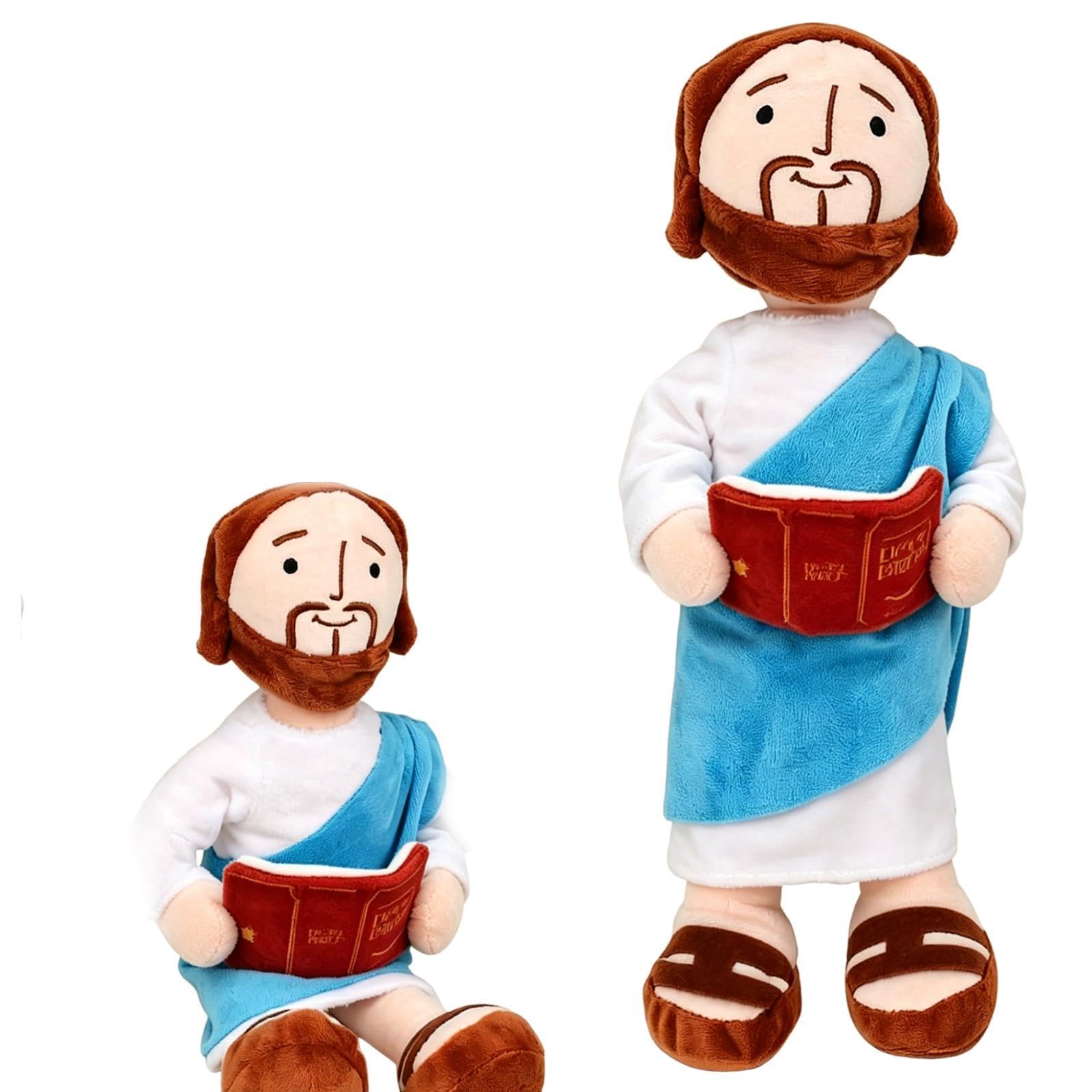 ZPSCXQ Little Jesus Figures, Soft Doll For Children, Personalised Plush Toy For Religious Events, Stuffed Jesus Christ Doll With Book, 32cm Spiritual Companion For Home And Church Decor