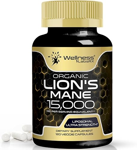 Cápsulas de suplemento de melena de leones, 120 unidades, suplemento de hongos, suplementos cerebrales para la memoria y la concentración, cápsulas