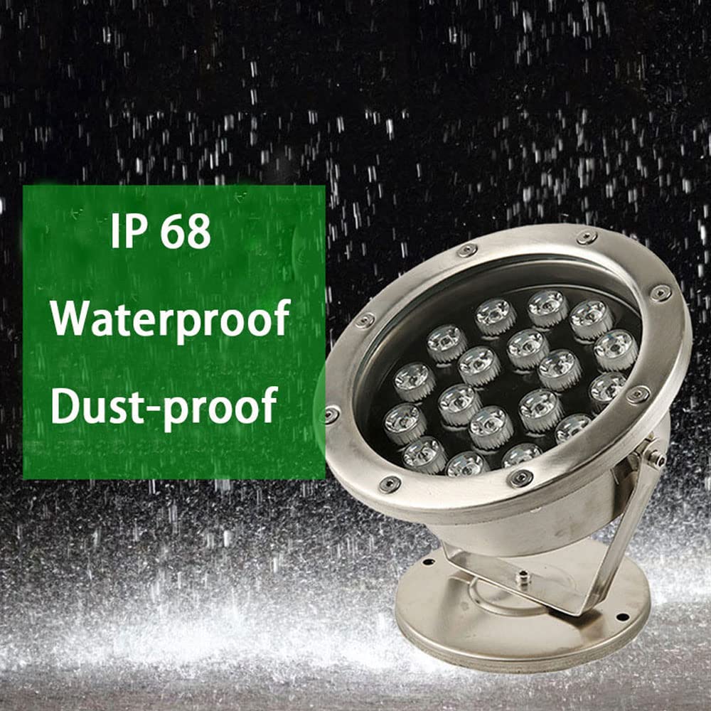 Luces subacuáticas LED Estanque de luz de Acero Inoxidable Sumergible IP68 Lámpara de Noche Jardín al Aire Libre Piscina Fuente Luces Fiesta Paisaje Luz, Color Regulable