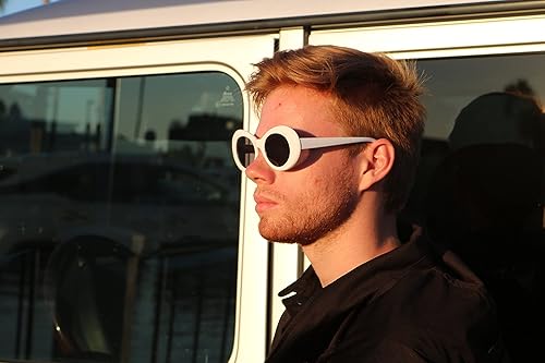 Miniatura 4 de Lentes de sol ovaladas estilo retro atractivo montura gruesa modelo Kurt Cobain blanco