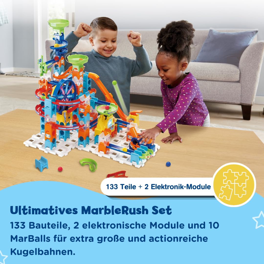 VTech 80-542349 Marble Rush Ultimate Set Electronic XL100E, Circuito de canicas, Juguete de construcción niños +4 años, Versión ESP