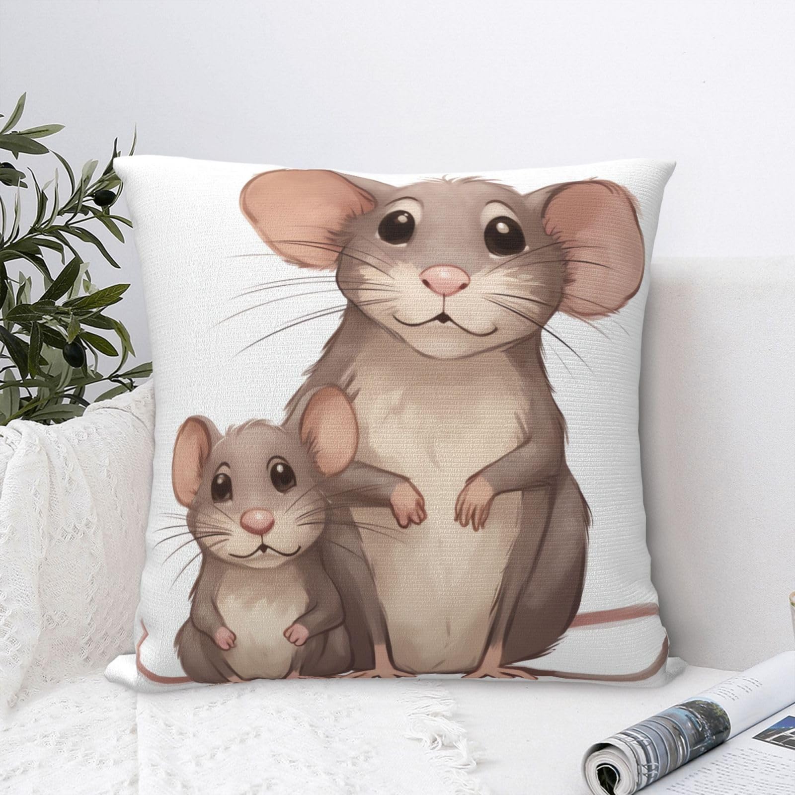 FodPand Luxury Velvet Throw Pillow Covers 18"x18" Super Soft Decorative Pillow Cases - Rats Pillowcases Modern Lumbar Cushion Cases for Couch Sofa Bed Pillow Shams