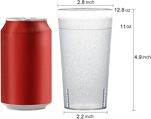 Miniatura 4 de Vasos de plástico reutilizables, vasos de plástico para beber, juego de 8, vasos de plástico transparente para cocina, tazas apilables sin BPA para