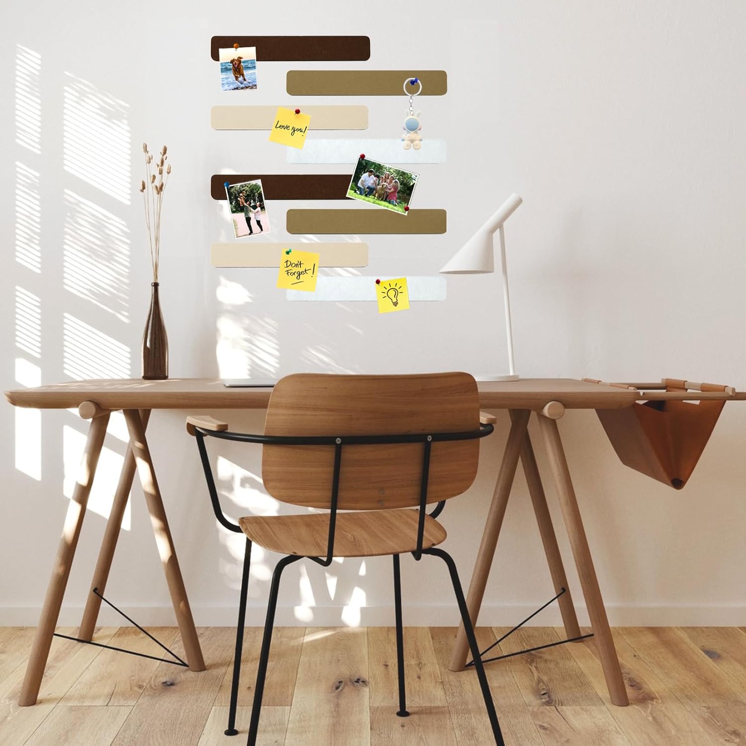 8Pcs Rectangle Felt Cork Board Strips