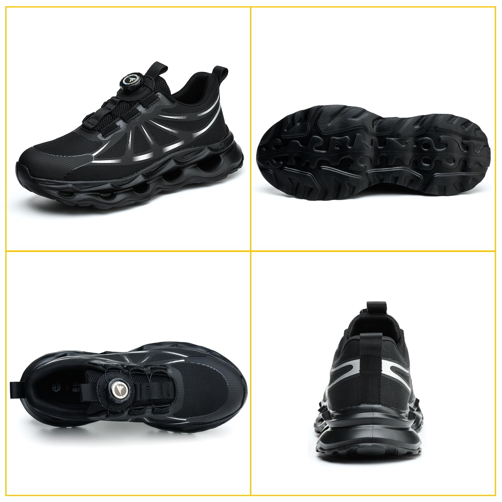 RASEARY Scarpe Antinfortunistiche Uomo Donna Antiscivolo Scarpe da Lavoro Leggere Scarpe da Cantiere con Punta in Acciaio Scarpe Sicurezza