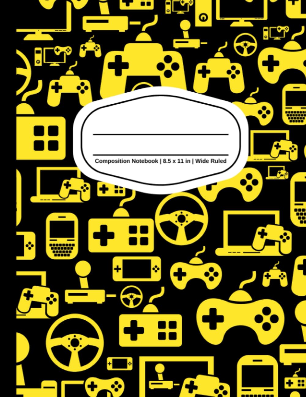 Composition Notebook Wide Ruled: Wide-Ruled Lined Paper Notebook Journal CN01 | Ideal for Teens Kids Students | Video Games Yellow Black (Wide Ruled Composition Notebooks)
