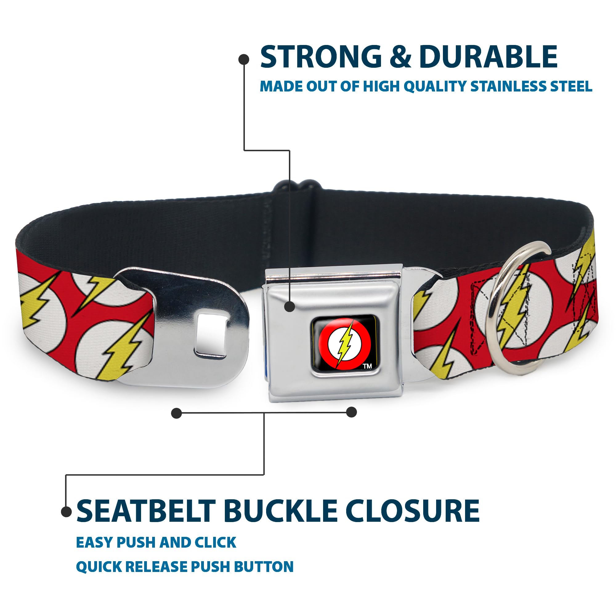SunGlo Standard Dog Collar, Reflective, Orange, 1" Wide