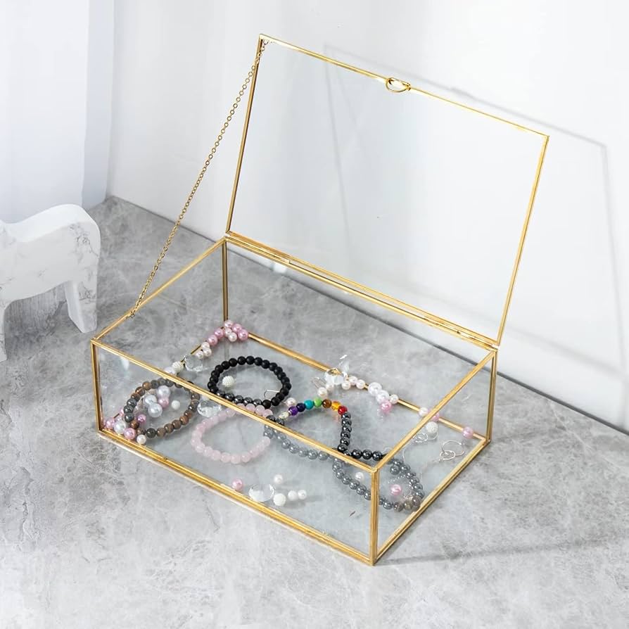 * vintage Jewelry box ✵ * 硝子の ジュエリーボックス vintage Jewelry box ✵ * 硝子の ジュエリーボックス - メルカリ