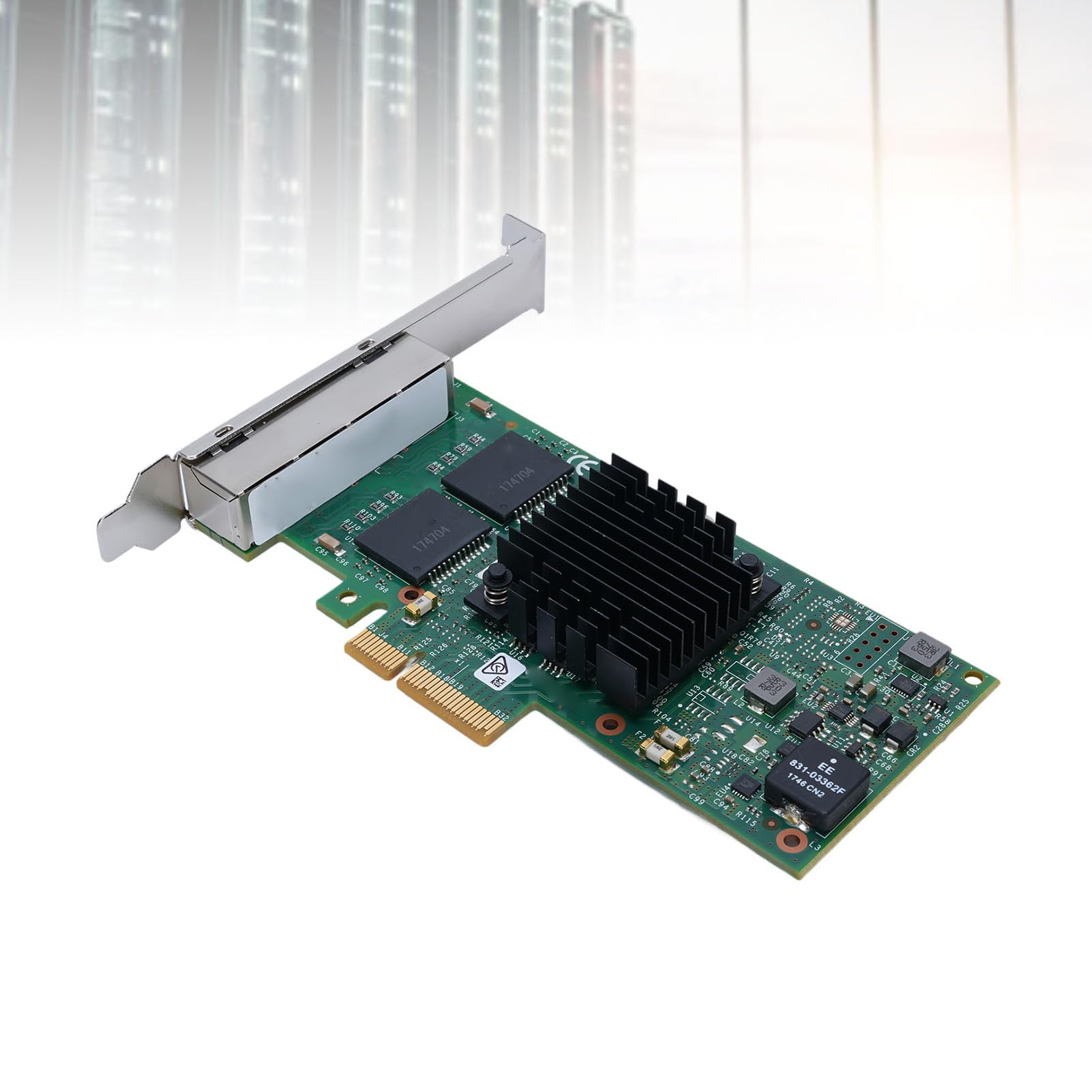 aqxreight Adapter Serwera Ethernet I350-T4 Czteroportowa Karta Gigabit PCIE 10 100 1000 Mbps dla Serwera z Wbudowanym Zarządzaniem i M Adapter Ethernet 4-portowy Serwer