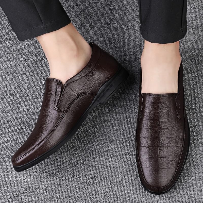 Men's Waterproof Slip-On Oxford Shoes Classic Low Top Formal Business Casual Derby Office Wedding Dress Shoes3