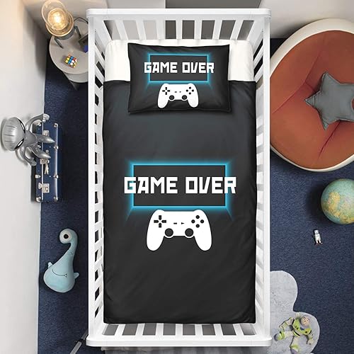 Miniatura 7 de Suncloris Juego de funda de edredón 3D negro Gamepad de lujo chic moderno juego de control de videojuegos juego funda de edredón con funda de