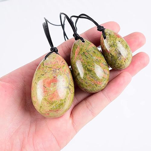 Miniatura 6 de Yoni - Juego de caja de regalo de varita de huevo natural taladro de cristal unakita natural herramienta de bola de ejercicio Kegel varita Yoni y