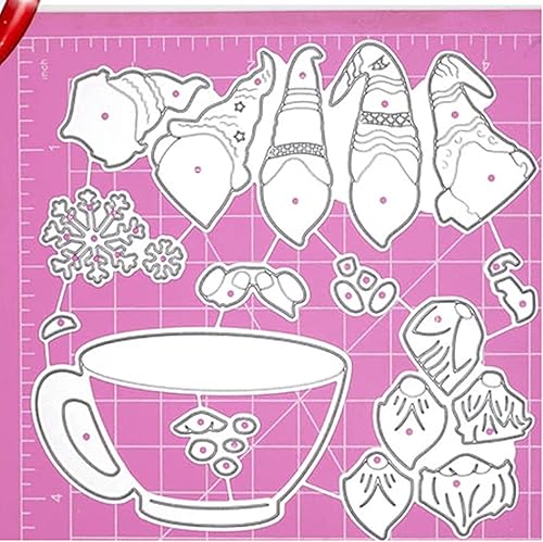 Miniatura 3 de DDeehs 5Pcs Little Santa Metal Die Cuts,Merry Snata Snowflake Cup Cutting Dies Cut Stencils DIY Scrapbooking Album Decorative Embossing Paper for