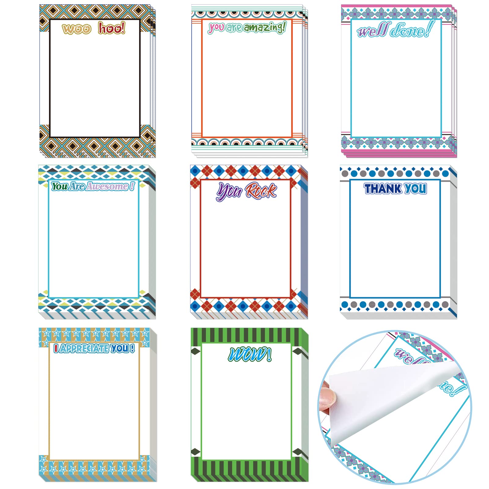 16 Pack Inspirational Sticky Notes Postit Note Pads Funny Sticky Notes Appreciation Notepads to Do List Memo Pad Motivational Sticky Notes for Teacher Appreciation Gifts in Bulk Home Office Supplie