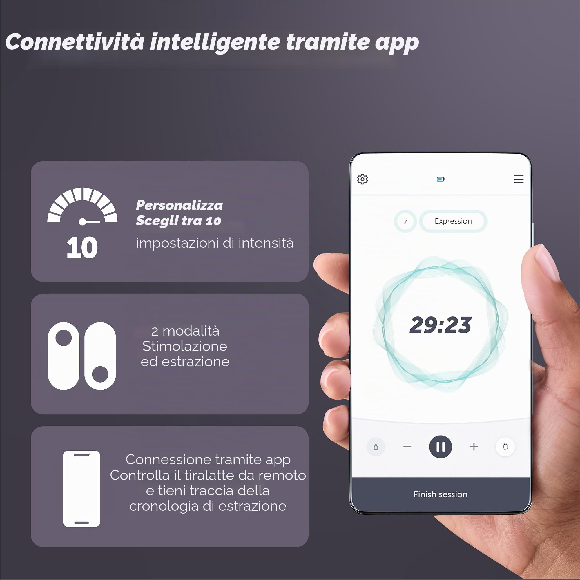 Elvie Stride Hospital-Grade Tiralatte controllato da app | Tiralatte elettrico ultra silenzioso indossabile a mani libere con 2 modalità 20 impostazioni e 5 once Capacità per tazza