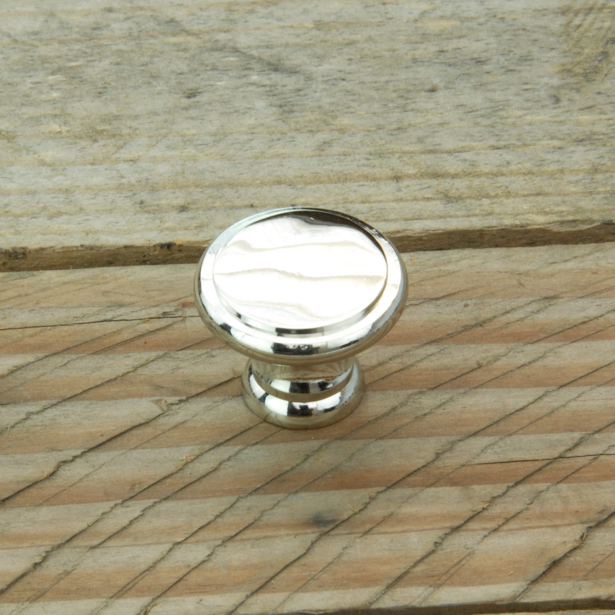 UNDERGROUND PARTS Polished Nickel Solid Brass Cabinet Kitchen Drawer Door Bow Handles Pulls & Knobs (Flat Round Knob 30mm)