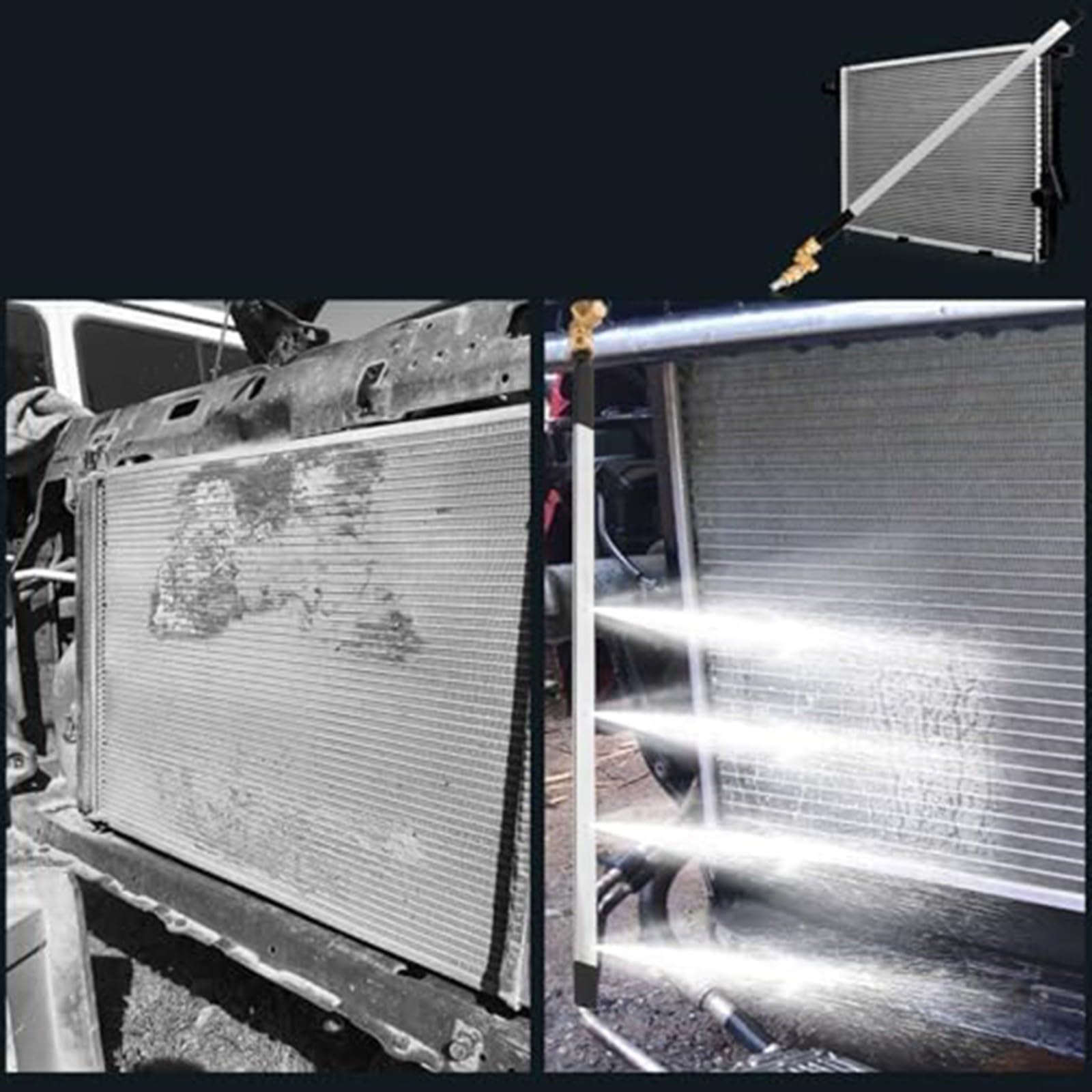Herramienta portátil de limpieza de radiador con dos acoplamientos rápidos 2000PSI Radiador Flush Cleaner Tool 60CM